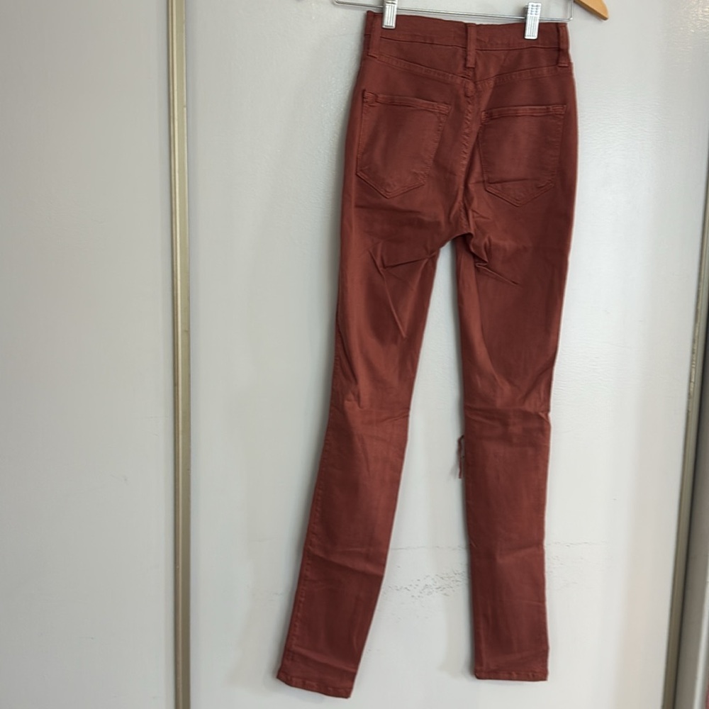 MOVING SALE Rust distressed knee skinny jeans - Vibrant Denim - Picture 6 of 7